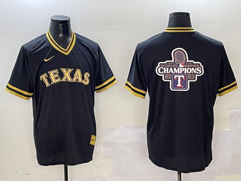 Men Texas Rangers Blank Black Gold Game 2025 Nike MLB Jersey style 10->new york mets->MLB Jersey